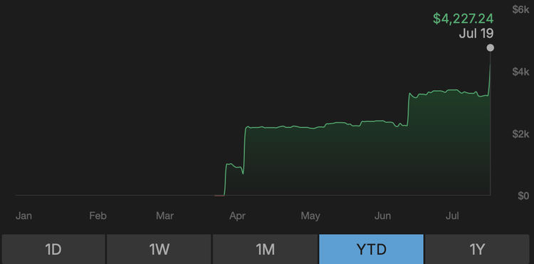 Tasty Trade Portfolio - Year to Date